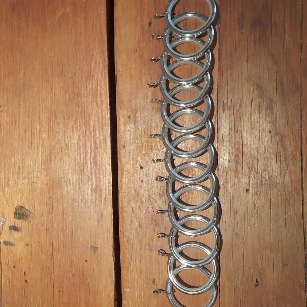 12 Silver Drapery Rings - Picture 4 of 4